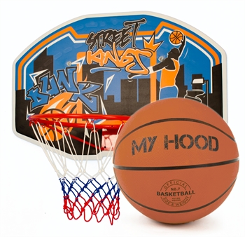 My Hood Basketkurv på plade inkl. bold
